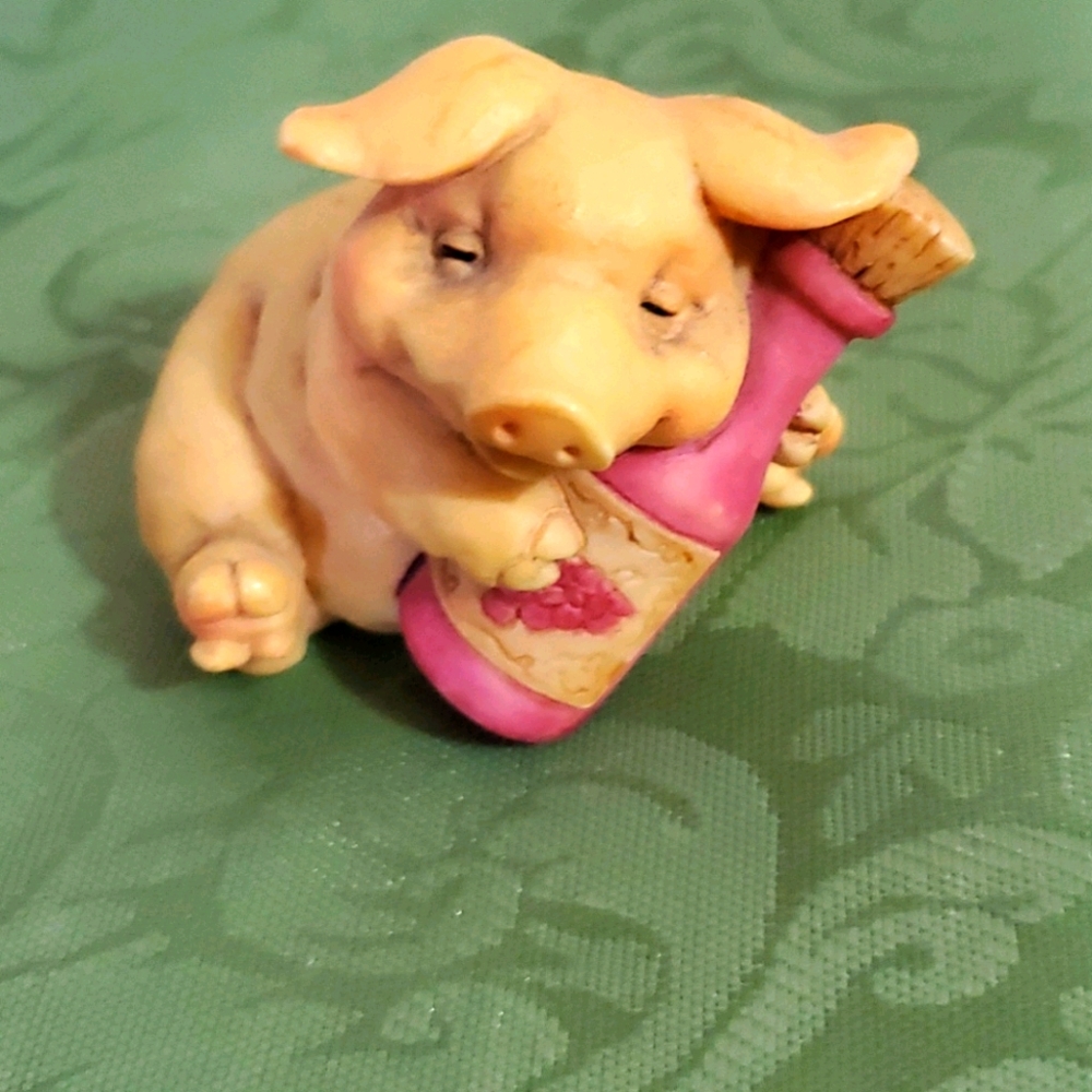 🐖Vintage Ganz Pigsville 1992 Drunk Pig Wino